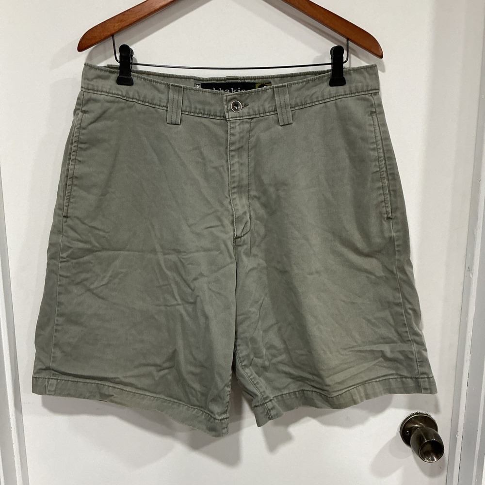 VTG Levi's Silver tab Khaki Shorts, 34", Made In USA, Green, 90s, 9.5" Inseam
